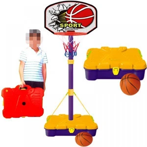 Portable Adjustable Junior Basketball With Ball Stand Play Sports Outdoor Set Free Standing Comes Case Garden Beach Party Fun