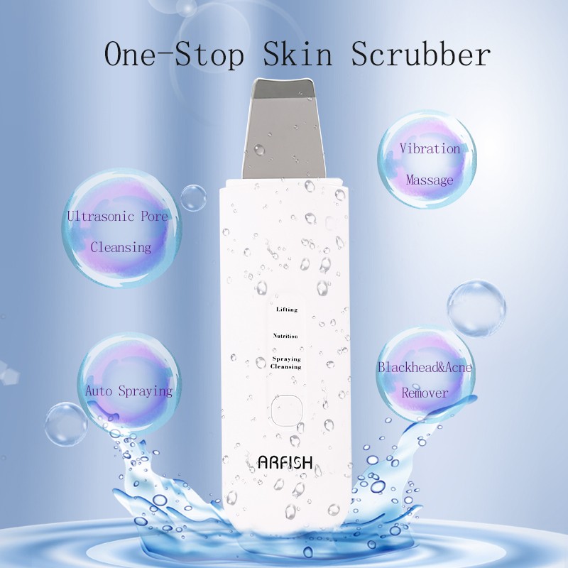 Portable electric facial dead skin peeling machine professional sonic face cleaning spatula ultrasound skin scrubber