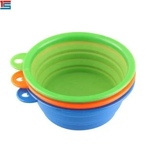 Portable outdoor non skid silicone washable pet bowl