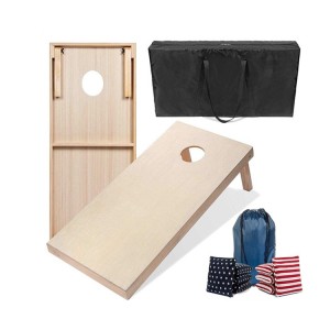 Portable Solid Wood Premium Cornhole Set Bean Bag Toss Game Set MDF Game Boards with 8 Corn Hole Bags Outdoor Game
