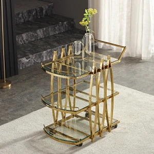 Practical design indoor home use trolly stainless steel frame small trolly