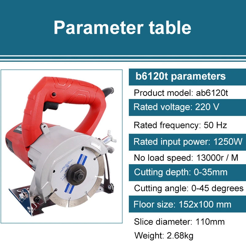 professional 110mm cutting off Electric stone marble cutters machine