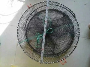 Professional production of high quality mesh spring cage folding fishing net shrimp crab trap