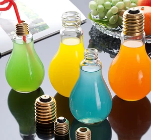 Promotional wholesale fashion Light bulb juice glass