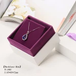 Purple flocking inside line engagement dispaly luxury ring box