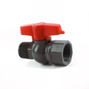 PVC Threaded Floating Ball Valve Price Drawing With Polyvinyl Chloride Body