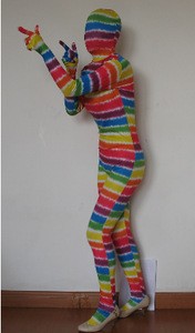 Rainbow patterns zentai suits for adult adult breathable light tight latex zentai suits