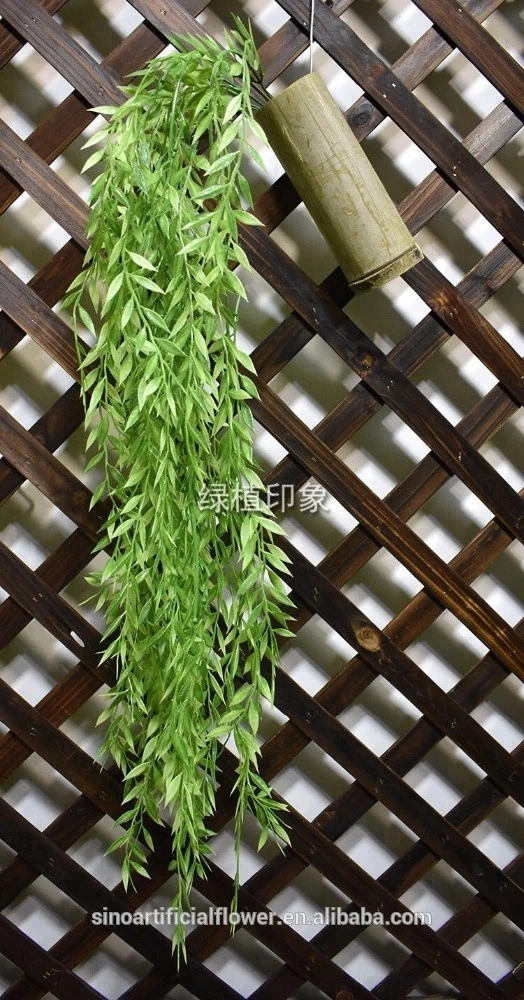Real touch weeping villow artificial green plants for outdoor hanging vine