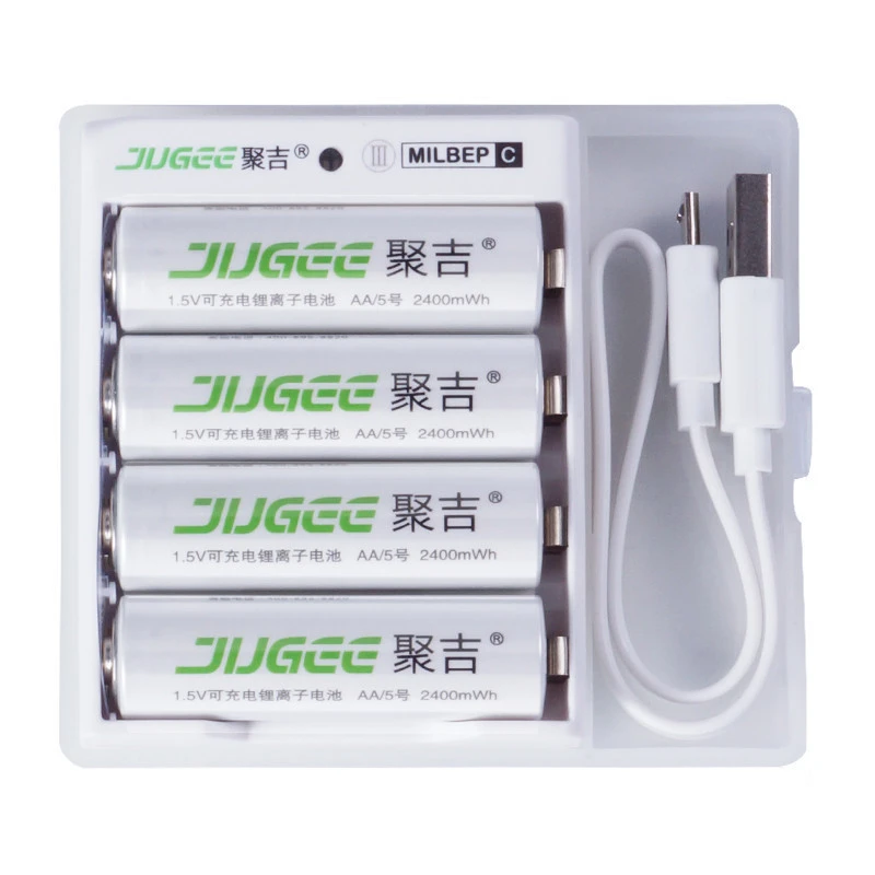 Rechargeable lithium ion battery  1.5V AA rechargeable battery  2400mwh lithium ion AA battery