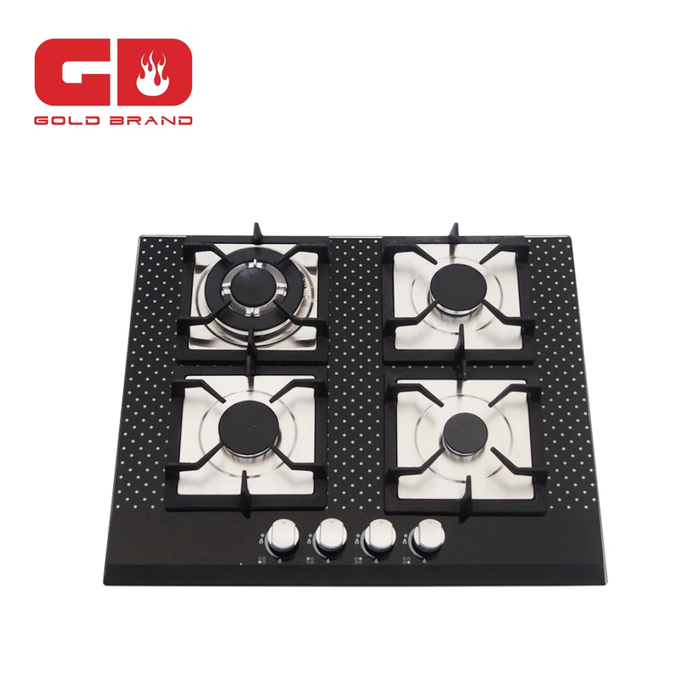 Red Tempered Glass New Style 4 Burner Gas Hob