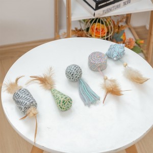 Rena Pet Fun Shape Woolen Yarn Foam Feather Cat Toy Inspire Exercise Active and Healthy