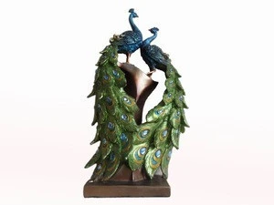 Resin peacock for home decoration artificial craft