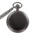 Import Retro Black Fashion Silver Smooth Steampunk Quartz Pocket Watch Pendant long Chain for Men Women from China
