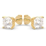 REYES Unique Style Cushion Cut 2.24 Carat Moissanite Stud Earrings In 9K 10K 14K 18K 22K Gold Engagement Wedding Gift Jewelry