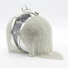 rhinestone evening bag glitter women tassel party  diamond handbags wedding luxury round ball bags with tassle