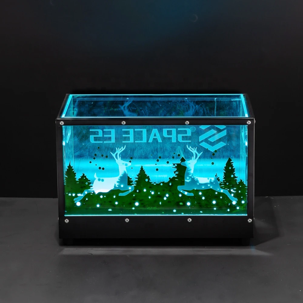 RODNN High Quality Acrylic Led Ice Bucket with Metal Iron Frame