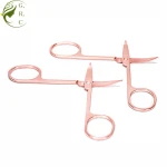 Rose Gold Trimming Stainless Steel Eyebrow Small Scissors Curved Eyelash Extension Tweezer Make Up Beauty Tool