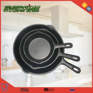 Round Cast Iron Fry Pan With Silicone Handle