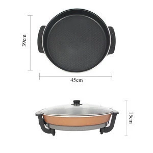 Round Wholesale Multi-function Electric Electrical BBQ Grill Skillet Household Pizza Pan