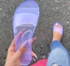 RTS Summer New Style Comfortable Lady Bathroom Shower Sandals Clear Solid Jelly Flat Fruit Slippers