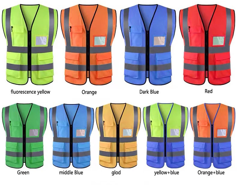 RV007Reflective Vest Jacket Strip Fabric Construction Security Reflective Clothing Safety Vest