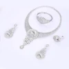 S-004 Newest fashion women jewelry top four pieces set with synthetic cubic zircons