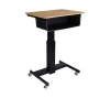 School furniture adjustable wooden double school desk and chair