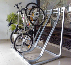 Semi Vertical Galvanized Bicycle Parking Rack
