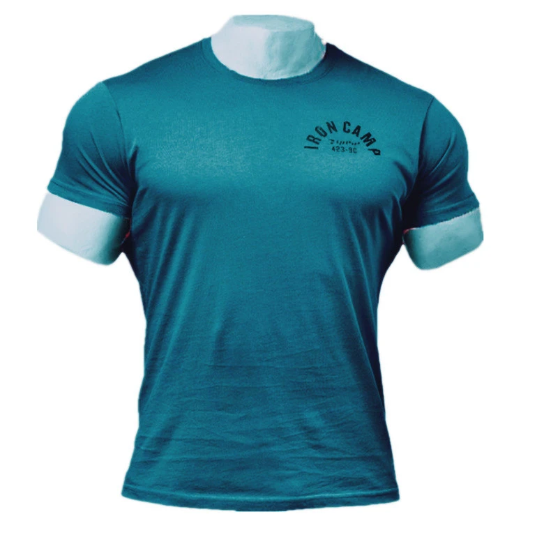 Short-sleeved muscle brothers summer sports fitness clothes mens training t-shirt Ge Shipu pure cotton half-sleeved shirt