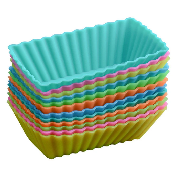 Silicone Cake Mold Cake Cup Chocolate Liners Baking Tool Muffin Rectangular Cupcake Moulds
