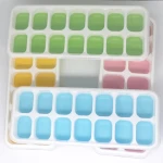 Silicone Ice Cube Tray Easy-Release Silicone 14-Ice Cube Trays with Spill-Resistant Removable Lid