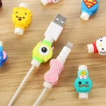 Silicone pvc cute usb charging mobile cable saver cell phone protector cable bite