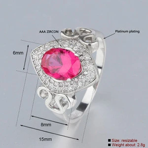 Silver jewelry binder ring fashion crystal ring