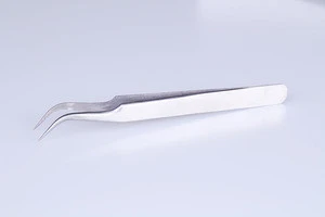 Smooth matt high quality special shape stainless steel tip curve eyelash tweezer