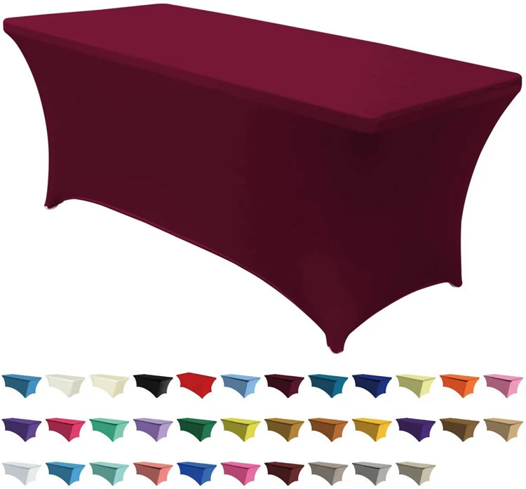Spandex Tablecloths for 6 ft  Rectangular Table Fitted Stretch Table Cover Polyester Tablecover Table Toppers
