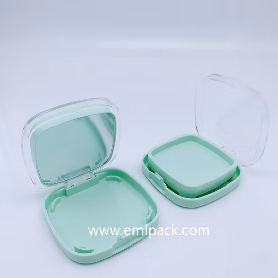 Import Eml Pack Cp0824 Square Shape Face Powder Case with Mirror Two Layer Plastic Compact Powder Case Pressed Powder Case from China