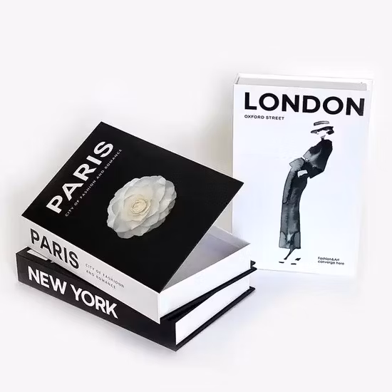 Fashion Magazine Fake Books for Decoration Storage Box Luxury Decorative Home Decoration Simulation Books Printing Recyclable Shipping Book Shape Box