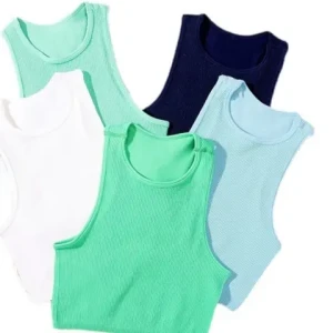 Spring Clothes For Women Solid Breathable Cami Tops Sportswear Top Women Seamless Rib Knit Tank Top