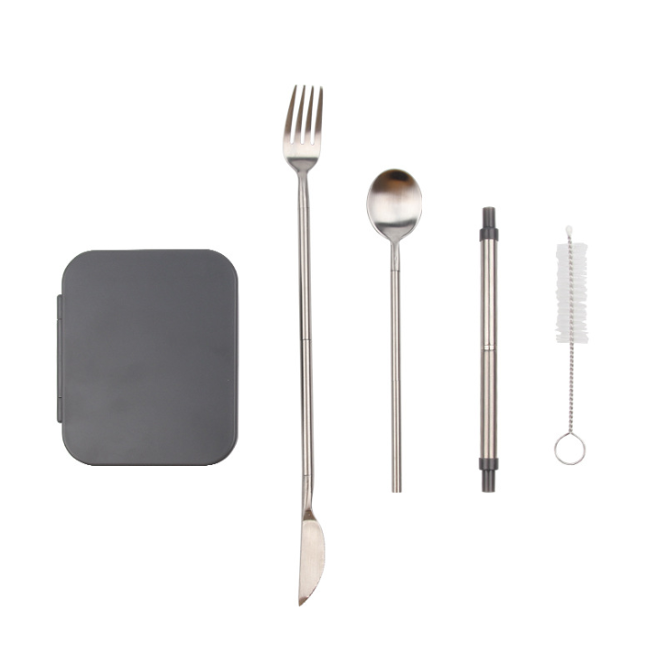 Stainless Steel Cutlery Set with Travel Box, Metal Folding Cutlery