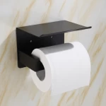 Stainless Steel Jumbo Roll Tissue Dispenser Wall Mounted Hotel Bathroom Restaurant Toilet Paper Holder with phone shelf