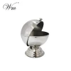 Stainless Steel Roll Top Sugar bowl Covered dish with stand