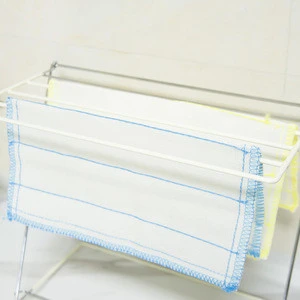 Standing folding metal wire kitchen towel non-slip rack