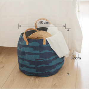 Storage fabric canvas bag organizer hamper foldable collapsible cotton cloth liner with handles