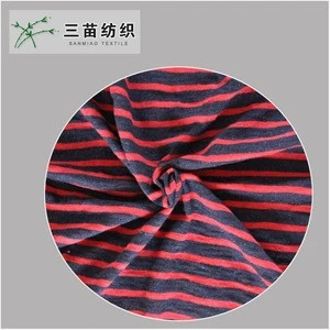 Stripe Organic Cotton Jersey Knit Denim Fabric