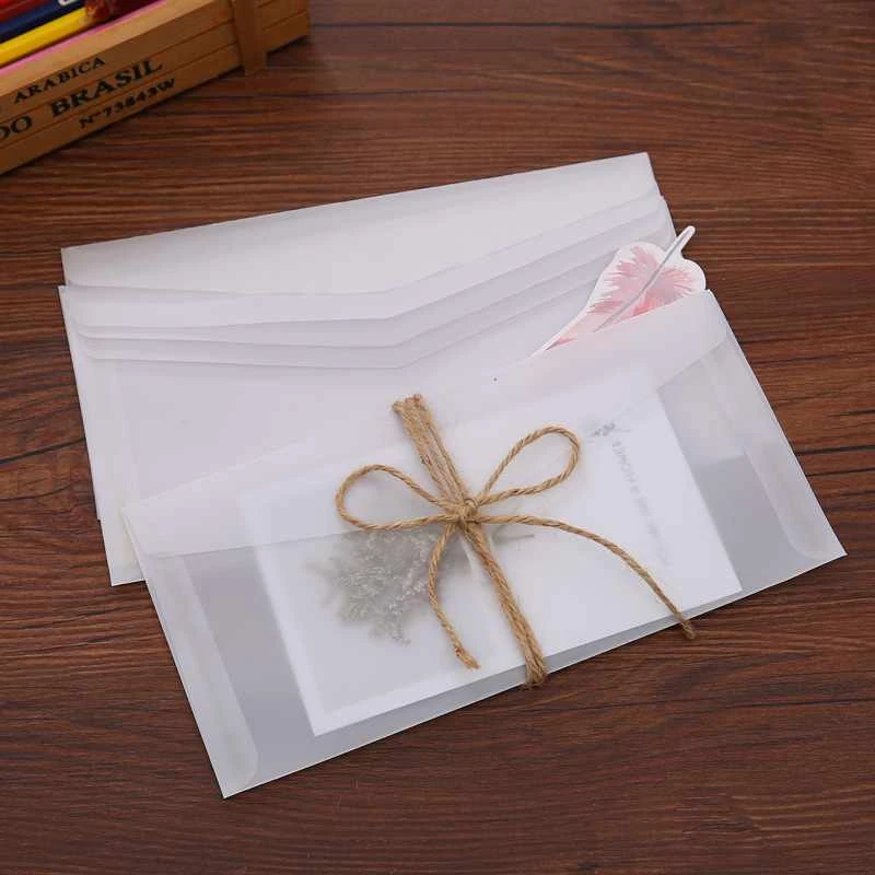 Sulfuric acid paper envelope small white gift paper envelope transparent custom envelope wedding wholesale