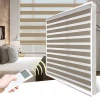 Sunscreen roller shades Double fabric layer motorized zebra blinds