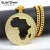 Import Suntown Hip Hop Jewelry Africa Map Pendant African Necklace Ice Out Hoop Pendant Necklace Fashion Alloy Jewelry For Women Custom from China