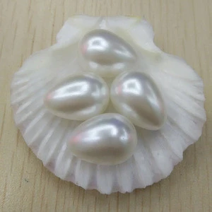 Tear drop Half Round Flatback Shape ABS Imitation Loose Pearl beads with one hole in diferent 9 sizes