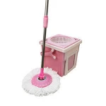 Telescopic Double Plastic Pole Handle Type Foldable Car Wash Bucket 360 Dual Bucket & Wringer Spinning Mop