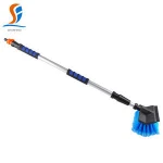 Telescopic EVA grip water flow car wash brush